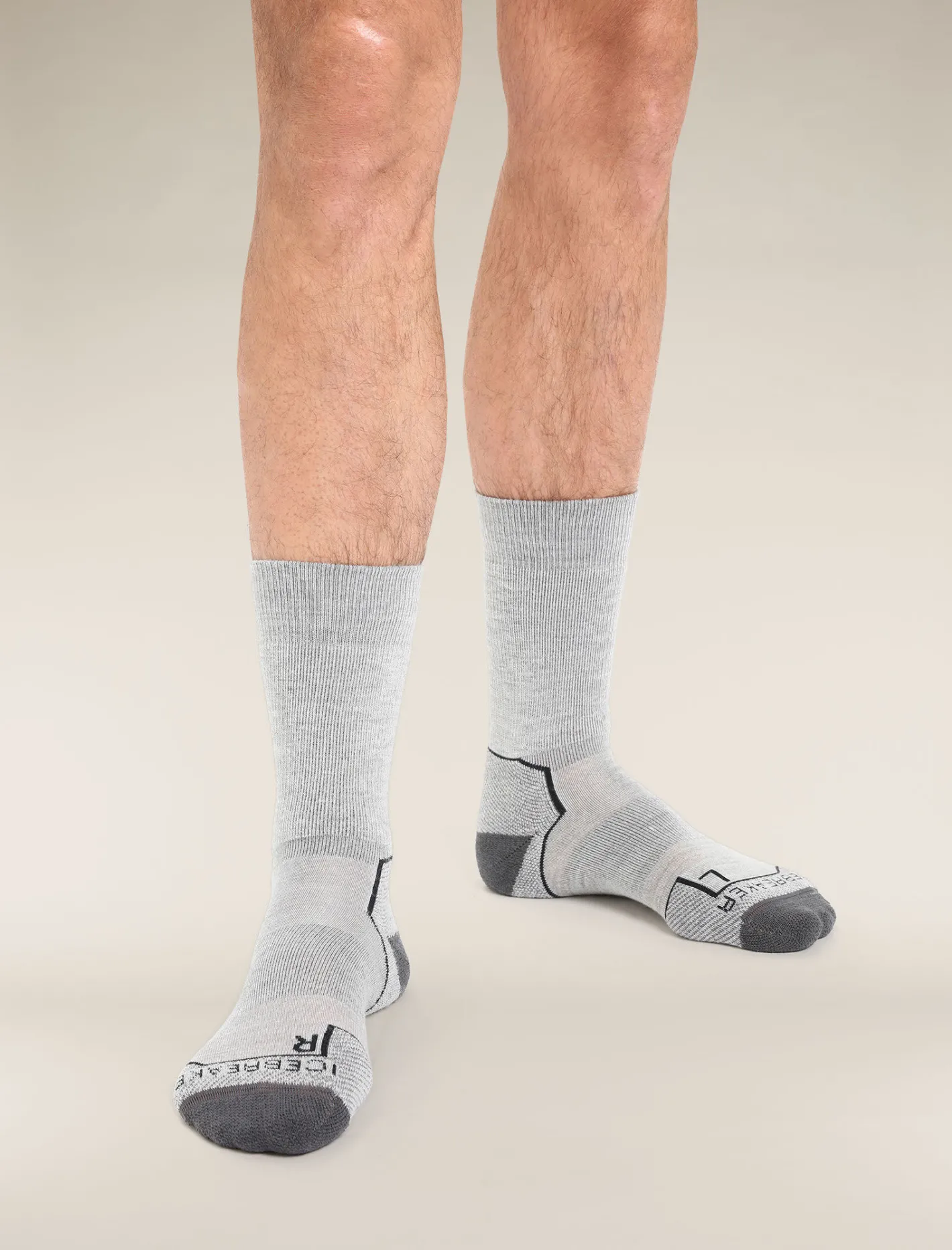 Icebreaker Socks^Men's Merino Hike+ Medium Crew Socks BlizzardHeather