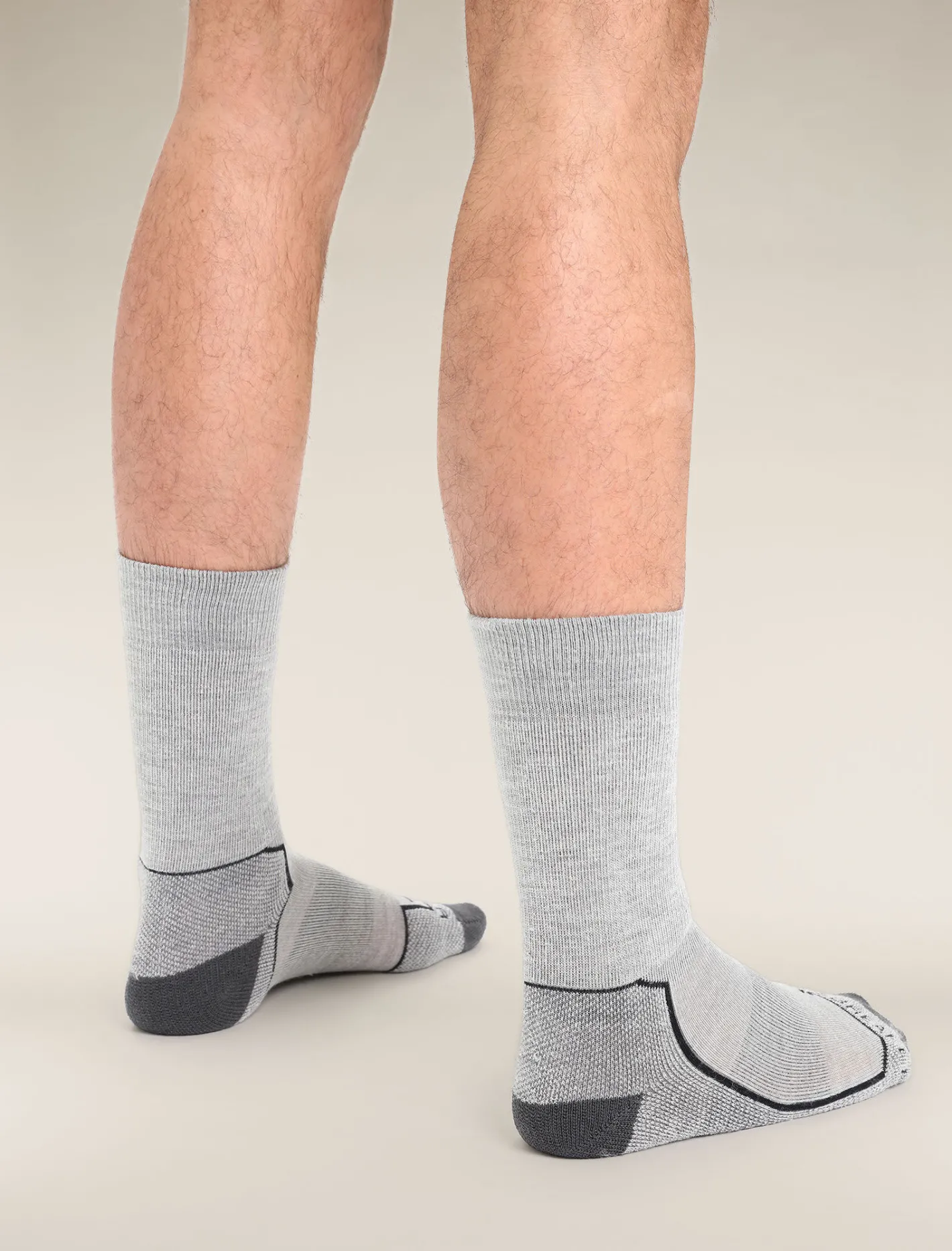 Icebreaker Socks^Men's Merino Hike+ Medium Crew Socks BlizzardHeather