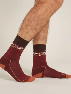 Icebreaker Socks^Men's Merino Hike+ Medium Crew Sedimentary Socks Port/Cedarwood
