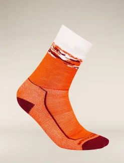 Icebreaker Socks^Men's Merino Hike+ Medium Crew Sedimentary Socks Blaze/Port