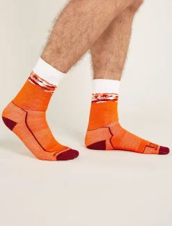 Icebreaker Socks^Men's Merino Hike+ Medium Crew Sedimentary Socks Blaze/Port