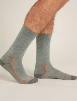 Icebreaker Socks^Men's Merino Hike+ Medium Crew Socks Moss/Blaze
