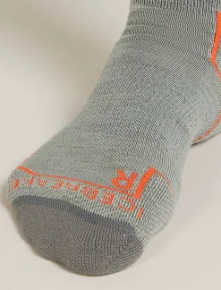 Icebreaker Socks^Men's Merino Hike+ Medium Crew Socks Moss/Blaze