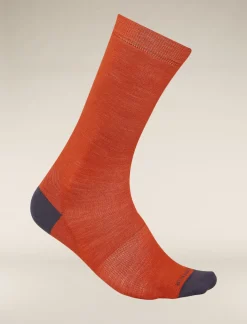 Icebreaker Socks^Men's Merino Lifestyle Fine Gauge Crew Socks Molten/Graphite