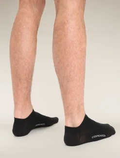Icebreaker Socks^Men's Merino Lifestyle Fine Gauge No Show Socks Black/Snow