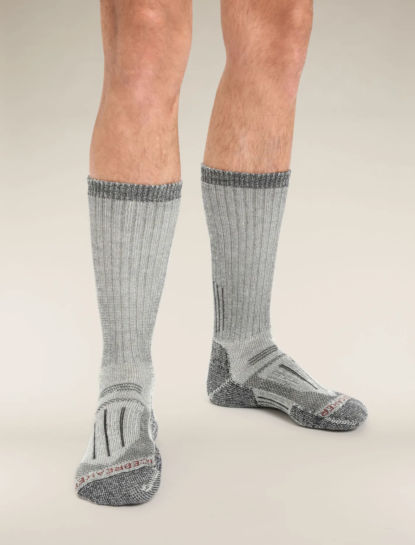 Icebreaker Socks^Men's Merino Mountaineer Mid Calf Socks JetHeather/Espresso