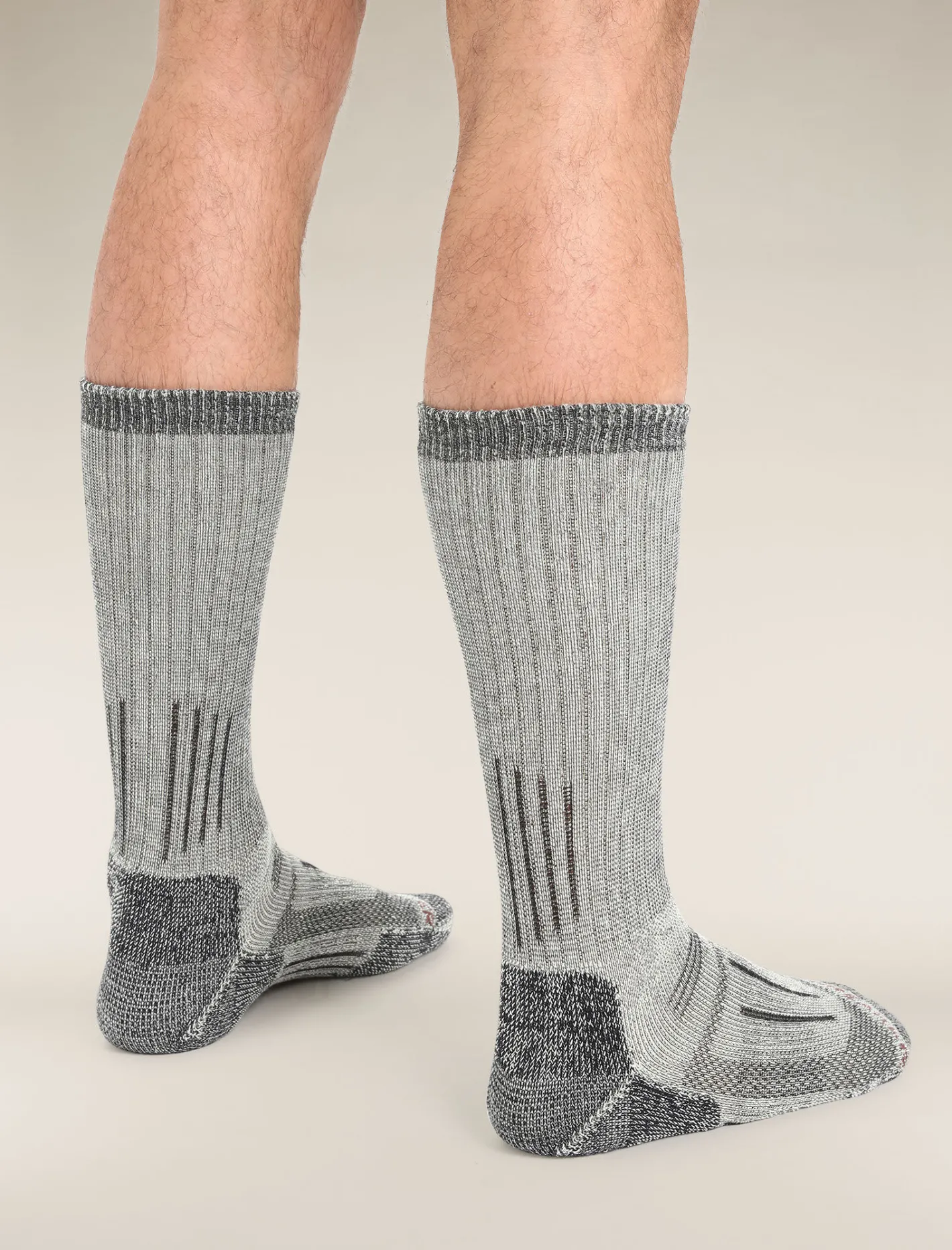 Icebreaker Socks^Men's Merino Mountaineer Mid Calf Socks JetHeather/Espresso