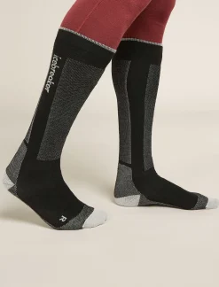 Icebreaker Socks^Men's Merino Ski+ Light Over The Calf Socks Black/Ether