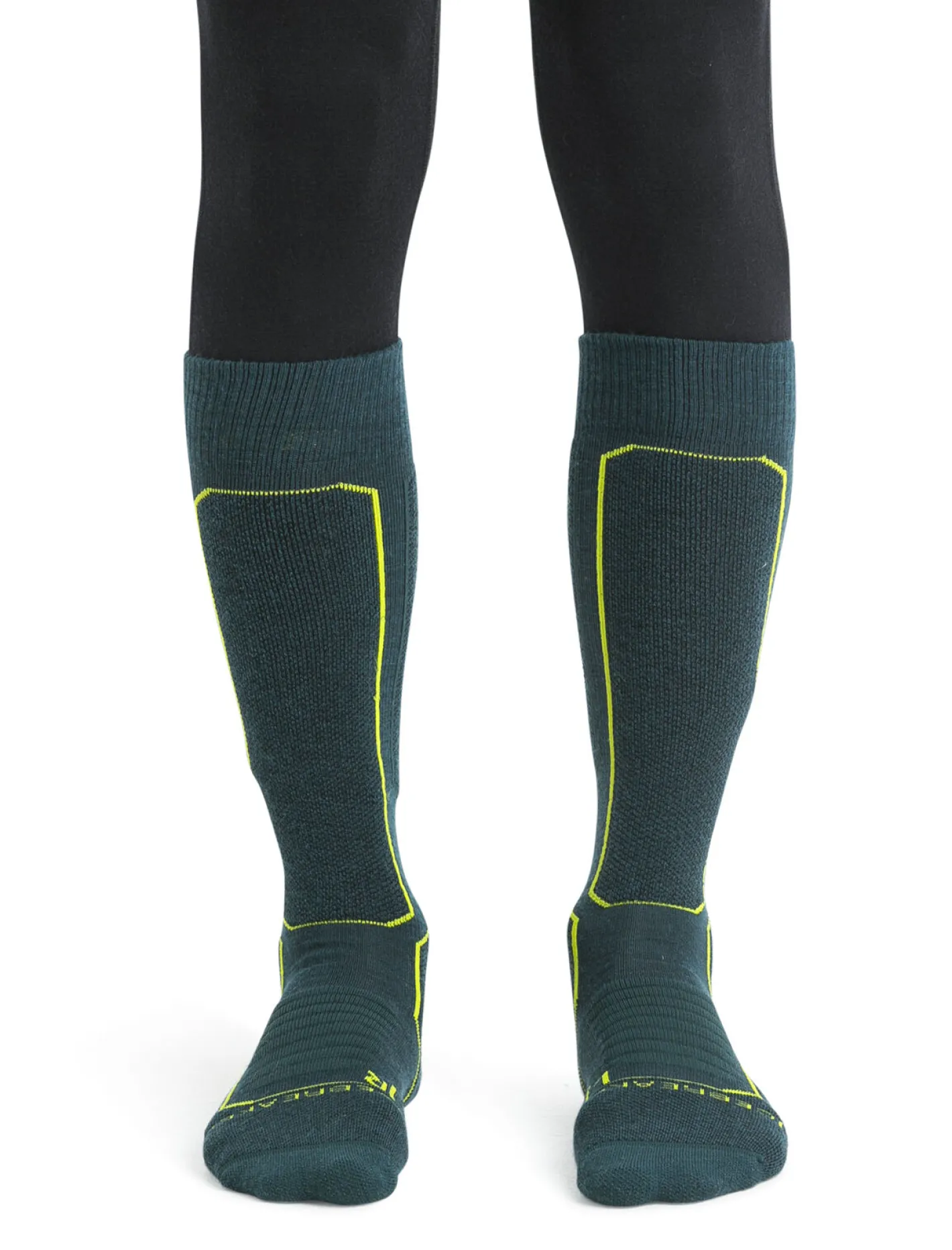 Icebreaker Socks^Men's Merino Ski+ Medium Over the Calf Socks FathomGreen/Black