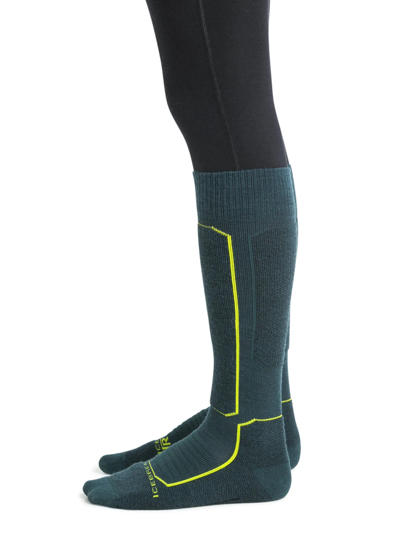 Icebreaker Socks^Men's Merino Ski+ Medium Over the Calf Socks FathomGreen/Black