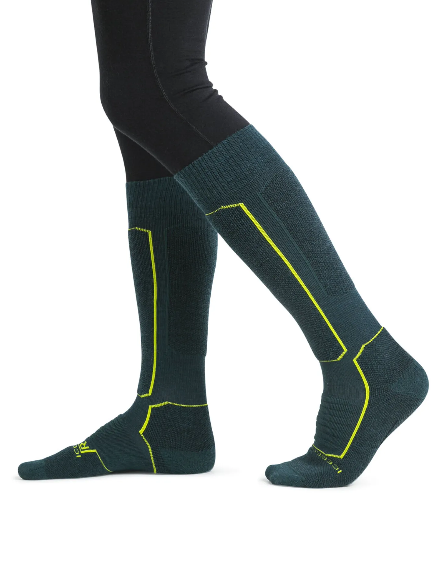 Icebreaker Socks^Men's Merino Ski+ Medium Over the Calf Socks FathomGreen/Black