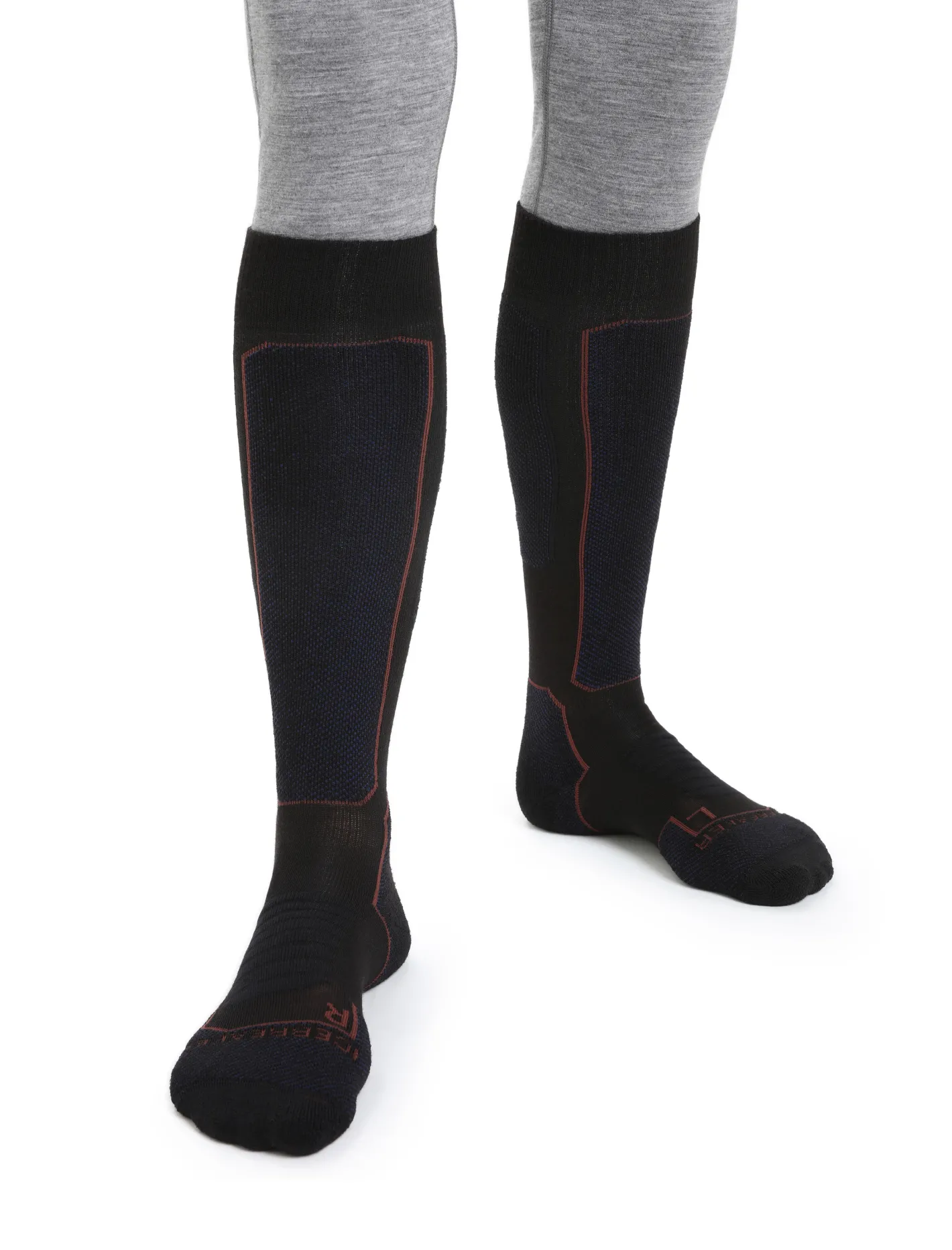 Icebreaker Socks^Men's Merino Ski+ Medium Over the Calf Socks Black/RoyalNavy