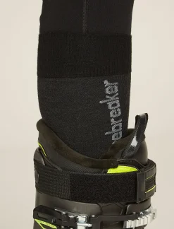 Icebreaker Socks^Men's Merino Snow Liner Over The Calf Socks Black/Ether
