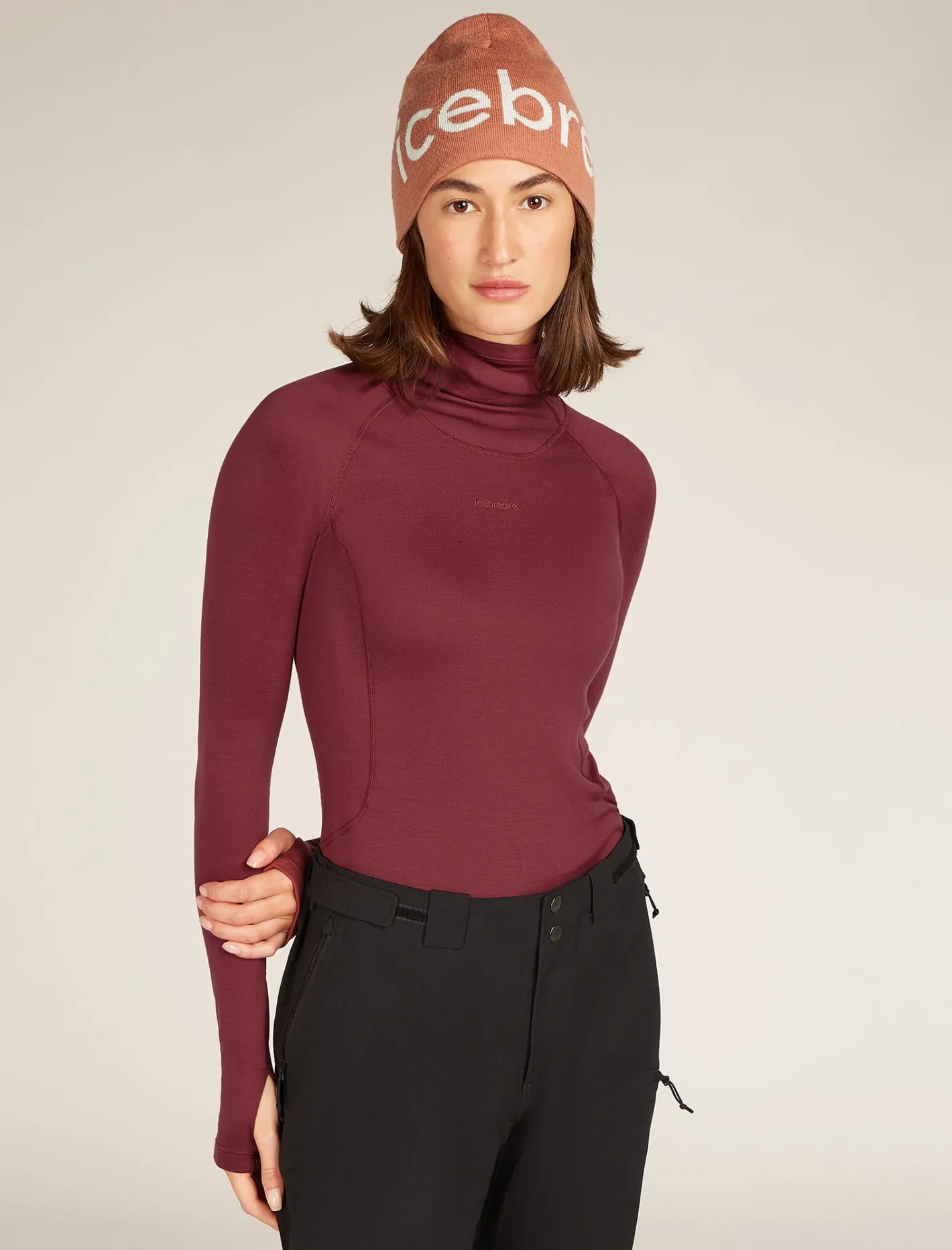 Icebreaker Accessories|Accessories^Unisex Merino Beanie CedarWood/EcruHthr