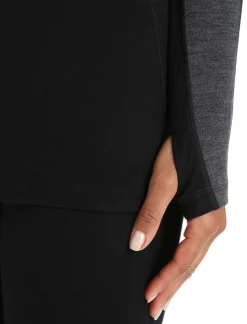 Icebreaker Base Layers^Women's 260 ZoneKnit™ Long Sleeve Crewe Thermal Top JetHeather/Black