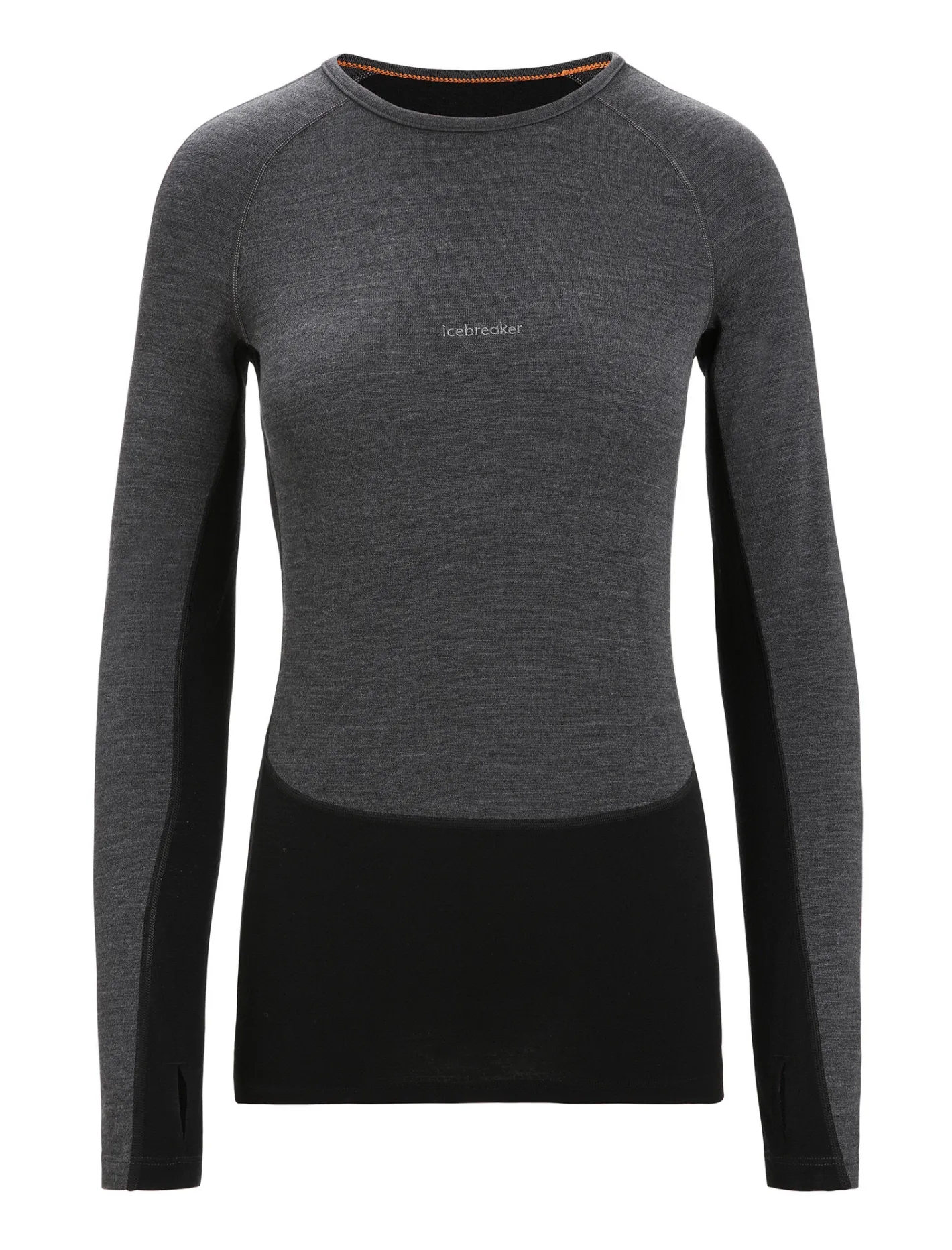 Icebreaker Base Layers^Women's 260 ZoneKnit™ Long Sleeve Crewe Thermal Top JetHeather/Black