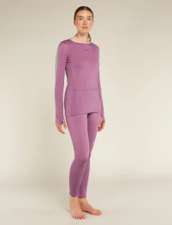 Icebreaker Base Layers^Women's 125 ZoneKnit™ Long Sleeve Crewe Thermal Top Deco/Ashen