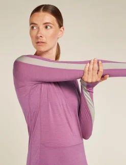 Icebreaker Base Layers^Women's 125 ZoneKnit™ Long Sleeve Crewe Thermal Top Deco/Ashen