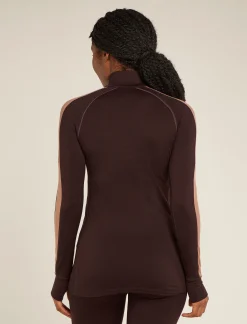 Icebreaker Base Layers^Women's 260 ZoneKnit™ Long Sleeve Half Zip Thermal Top Bittersweet