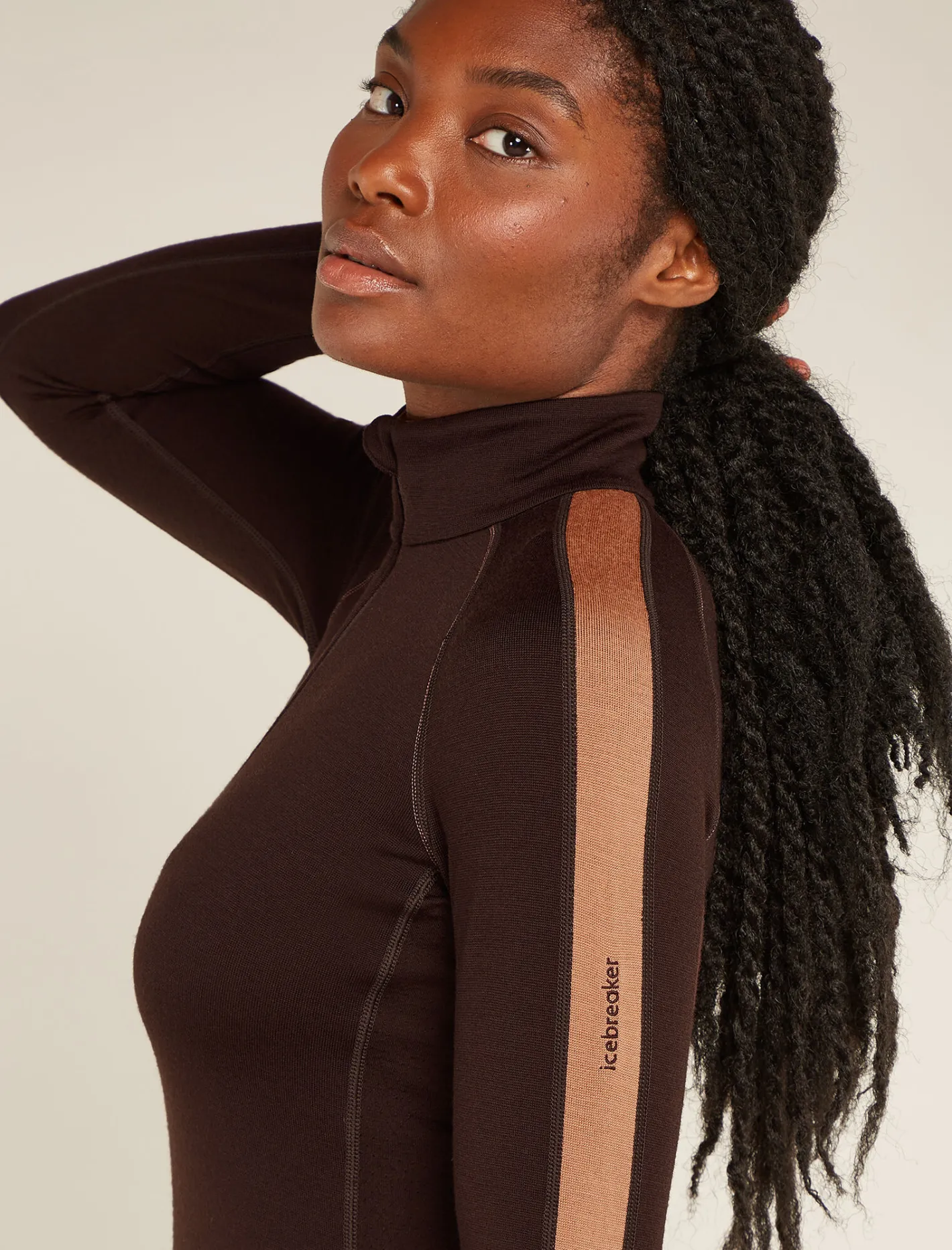 Icebreaker Base Layers^Women's 260 ZoneKnit™ Long Sleeve Half Zip Thermal Top Bittersweet