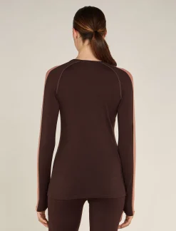 Icebreaker Base Layers^Women's 260 ZoneKnit™ Long Sleeve Crewe Thermal Top Bittersweet/CedarWood