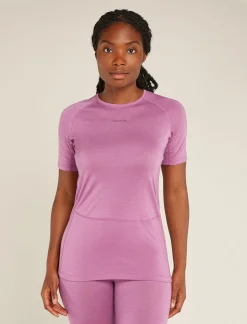Icebreaker Base Layers^Women's 125 ZoneKnit™ Short Sleeve Crewe Thermal Top Deco/Ashen