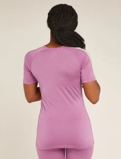 Icebreaker Base Layers^Women's 125 ZoneKnit™ Short Sleeve Crewe Thermal Top Deco/Ashen