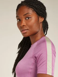 Icebreaker Base Layers^Women's 125 ZoneKnit™ Short Sleeve Crewe Thermal Top Deco/Ashen