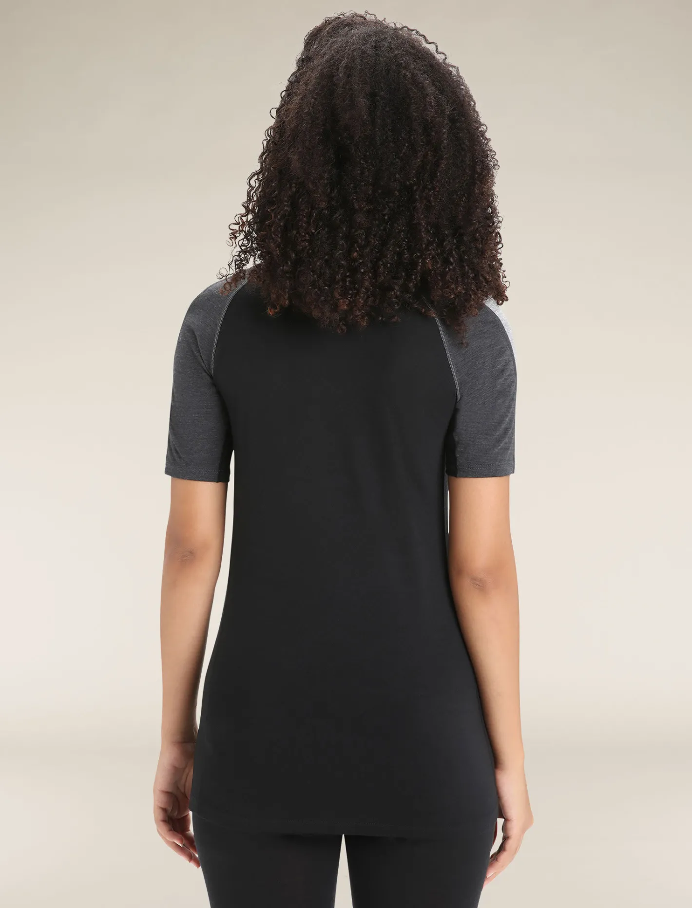Icebreaker Base Layers^Women's 125 ZoneKnit™ Short Sleeve Crewe Thermal Top JetHeather/Black