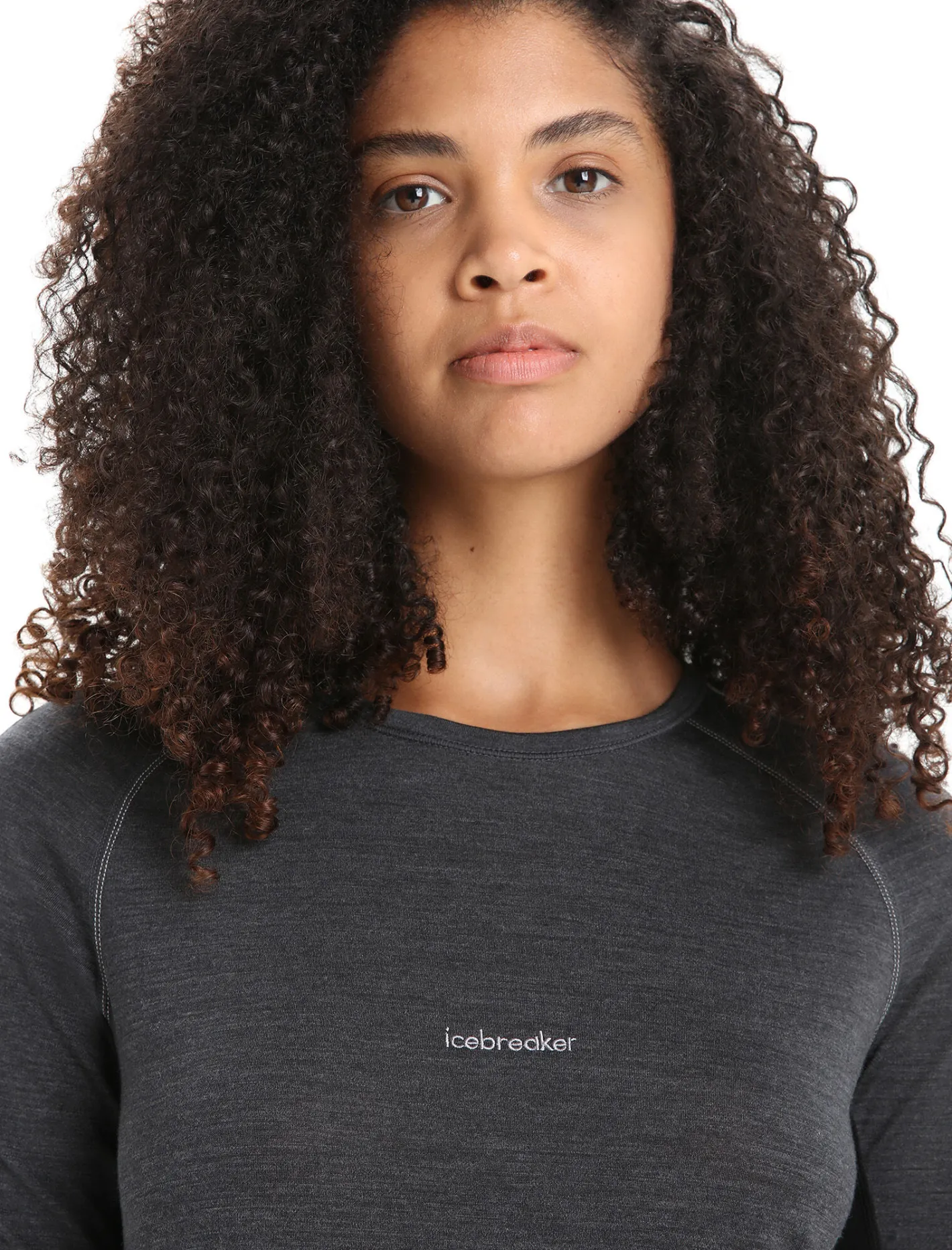 Icebreaker Base Layers^Women's 125 ZoneKnit™ Short Sleeve Crewe Thermal Top JetHeather/Black
