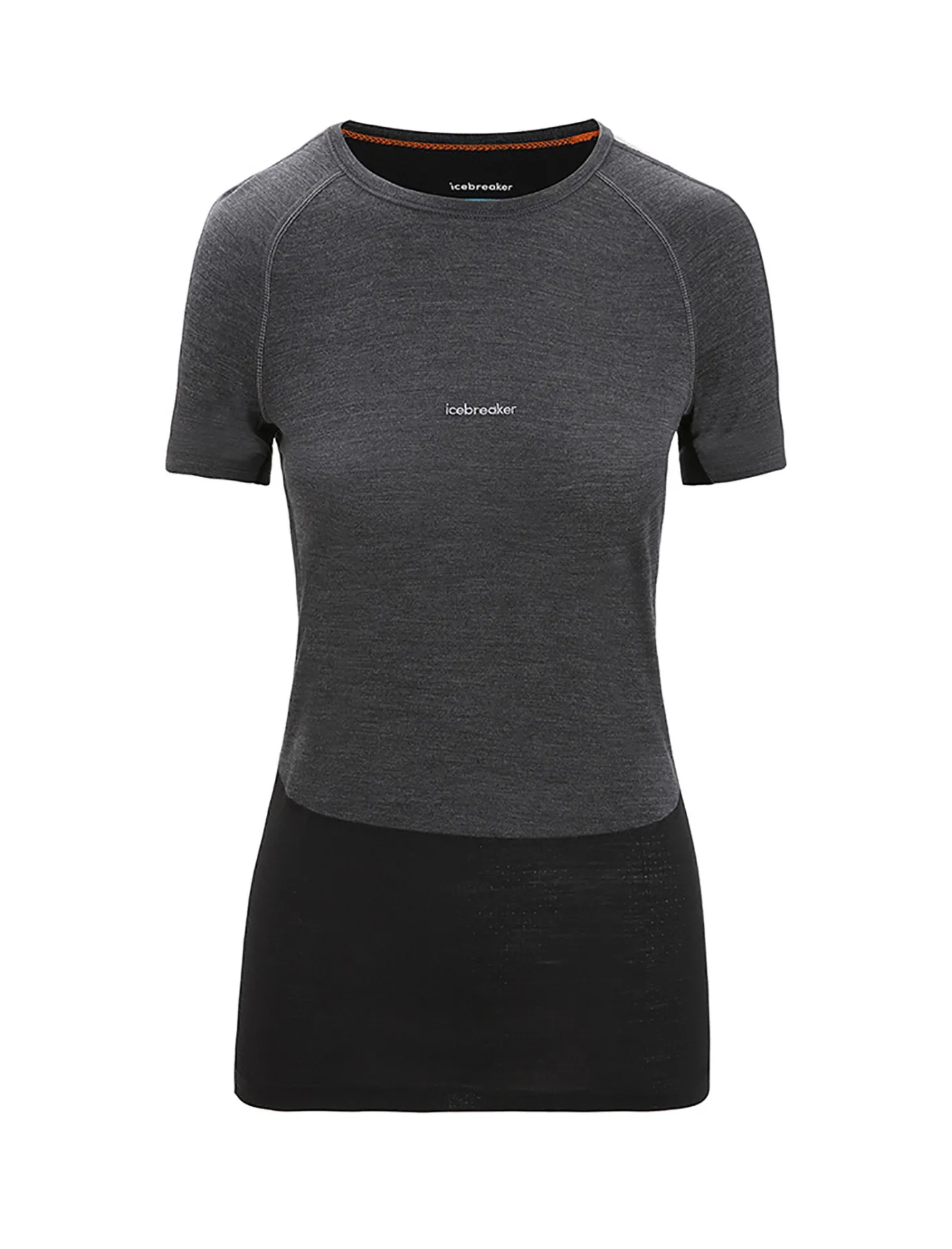 Icebreaker Base Layers^Women's 125 ZoneKnit™ Short Sleeve Crewe Thermal Top JetHeather/Black