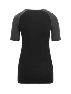 Icebreaker Base Layers^Women's 125 ZoneKnit™ Short Sleeve Crewe Thermal Top JetHeather/Black