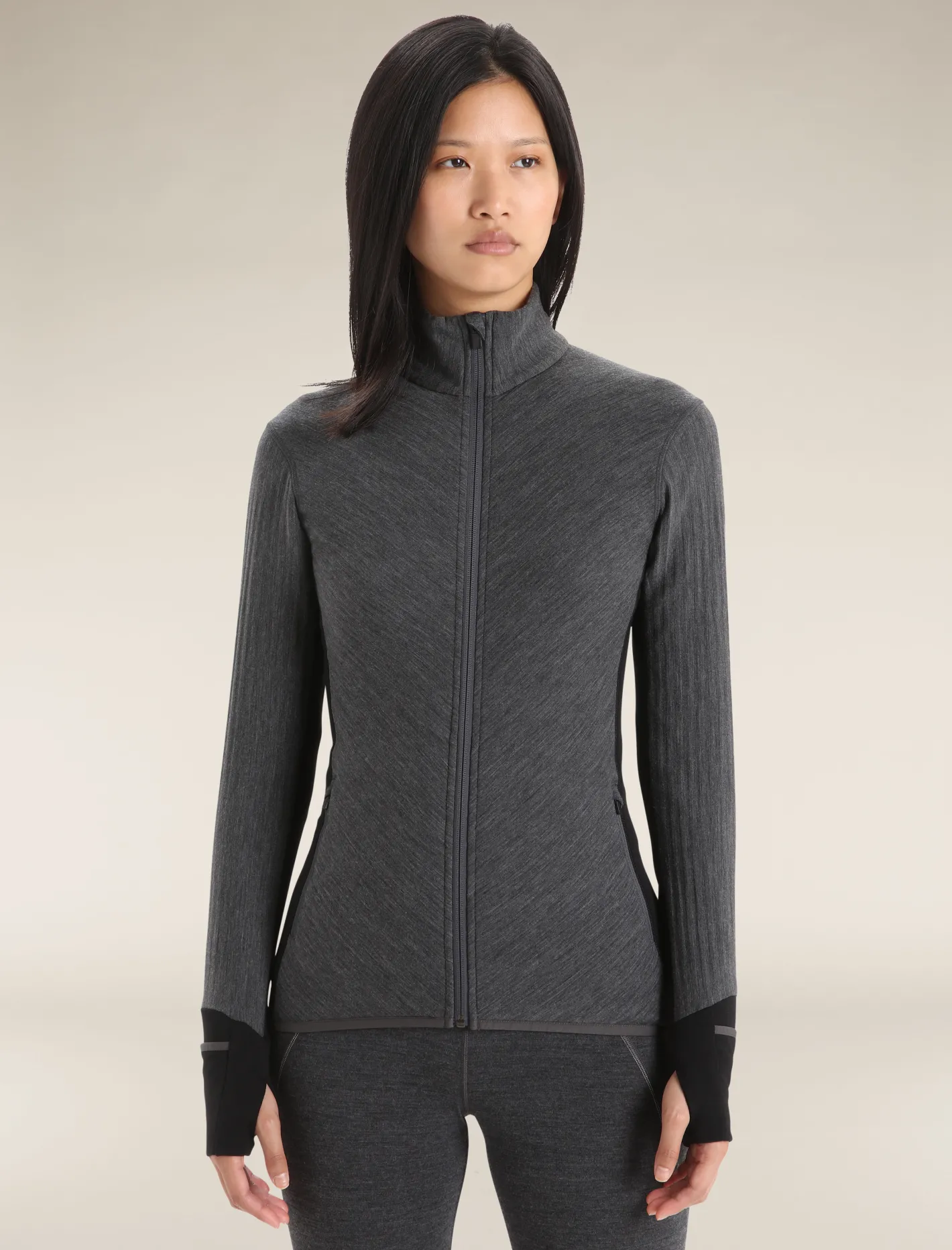 Icebreaker Jumpers & Hoodies^Women's Descender Long Sleeve Zip Jacket JetHeather/Black