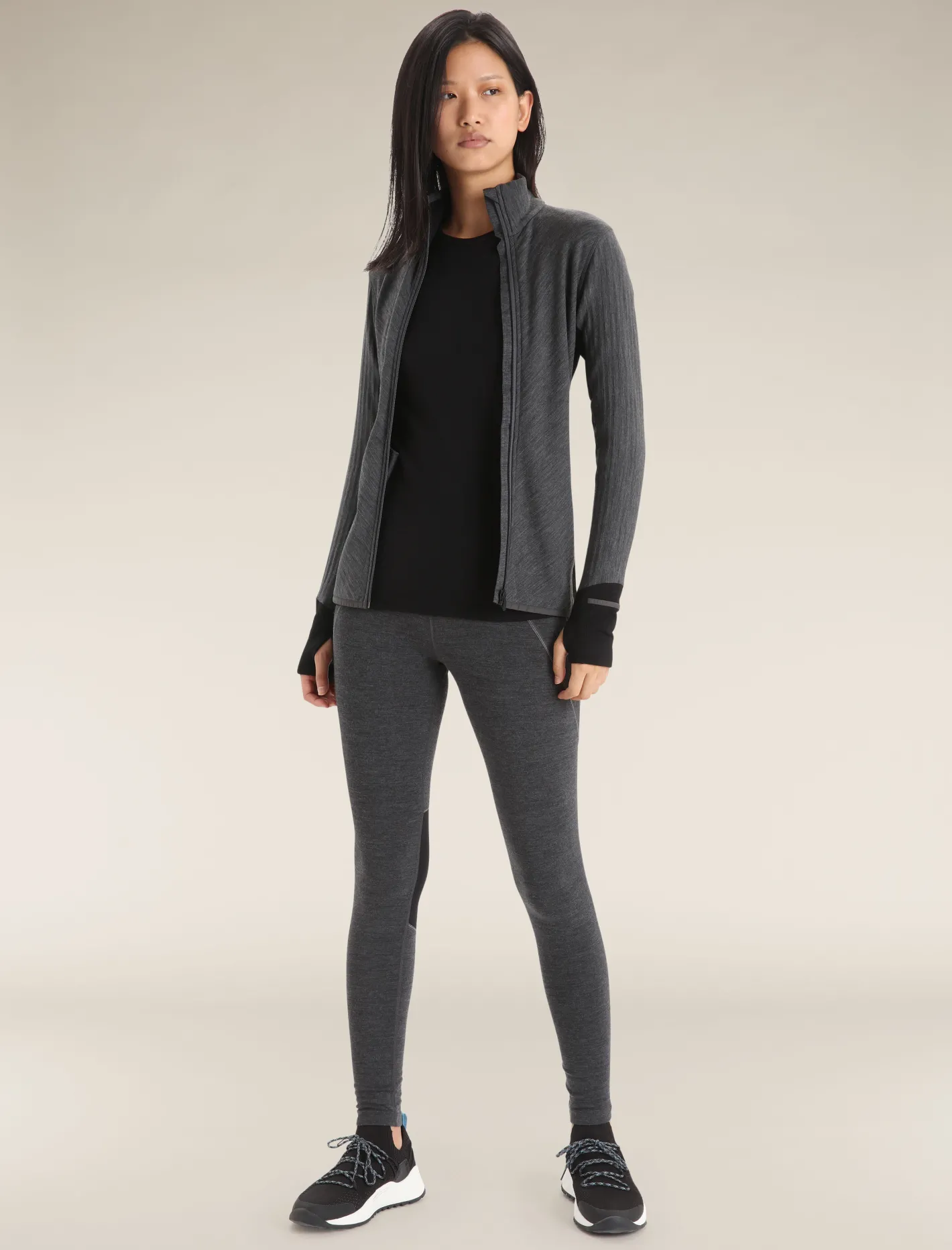 Icebreaker Jumpers & Hoodies^Women's Descender Long Sleeve Zip Jacket JetHeather/Black