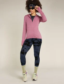 Icebreaker Base Layers^Women's Merino 200 Oasis Long Sleeve Crewe Thermal Top Cloud Dye Graphite/Black