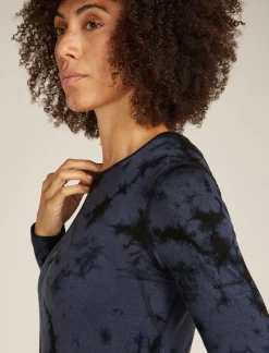 Icebreaker Base Layers^Women's Merino 200 Oasis Long Sleeve Crewe Thermal Top Cloud Dye Graphite/Black