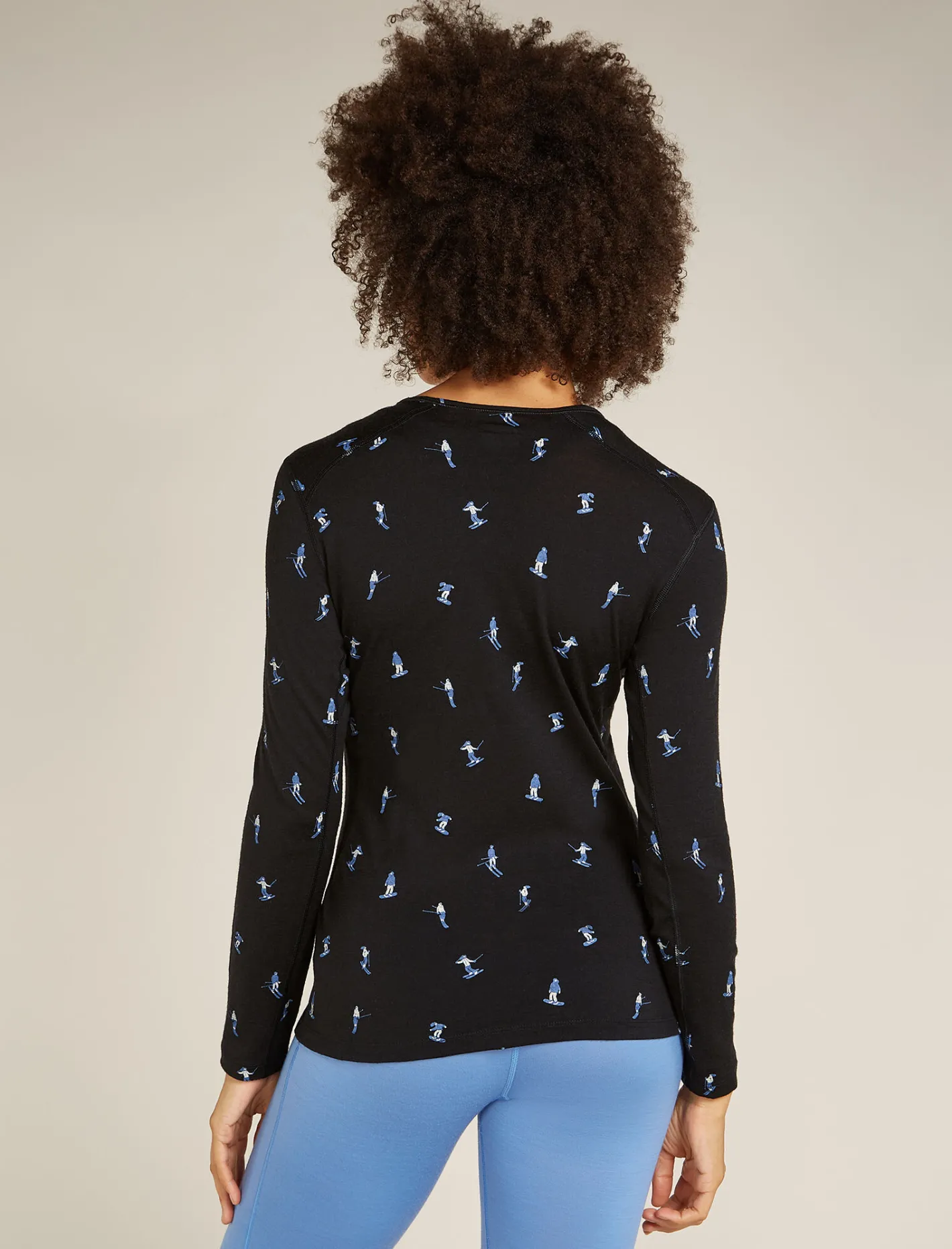 Icebreaker Base Layers^Women's Merino 200 Oasis Long Sleeve Crewe Thermal Top Snow Day Black
