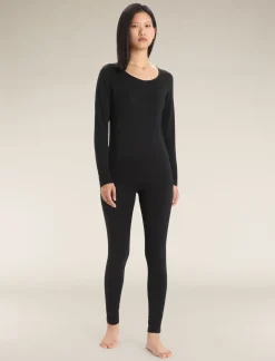 Icebreaker Base Layers^Women's Merino 200 Oasis Long Sleeve Scoop Thermal Top Black