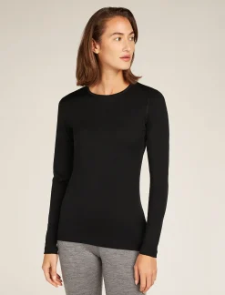 Icebreaker Base Layers^Women's Merino 200 Oasis Long Sleeve Crewe Thermal Top Black