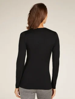 Icebreaker Base Layers^Women's Merino 200 Oasis Long Sleeve Crewe Thermal Top Black