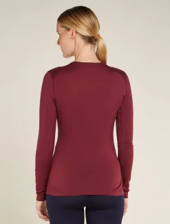 Icebreaker Base Layers^Women's Merino 200 Oasis Long Sleeve Crewe Thermal Top Mountain Pulse Port