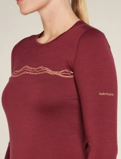 Icebreaker Base Layers^Women's Merino 200 Oasis Long Sleeve Crewe Thermal Top Mountain Pulse Port