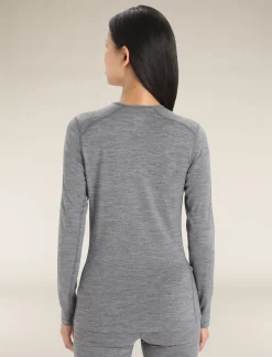 Icebreaker Base Layers^Women's Merino 200 Oasis Long Sleeve Crewe Thermal Top GritstoneHeather