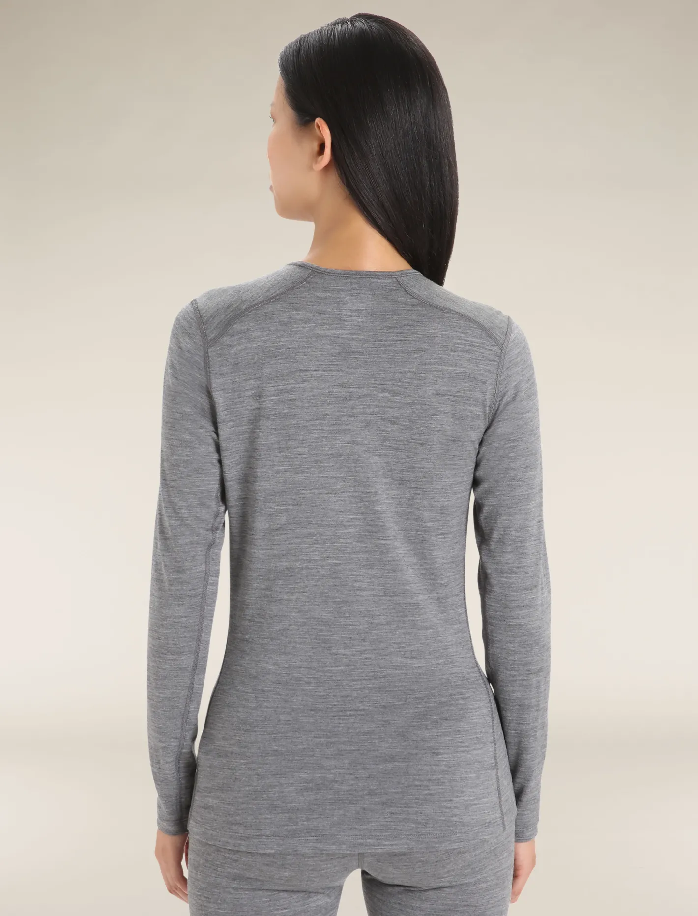 Icebreaker Base Layers^Women's Merino 200 Oasis Long Sleeve Crewe Thermal Top GritstoneHeather
