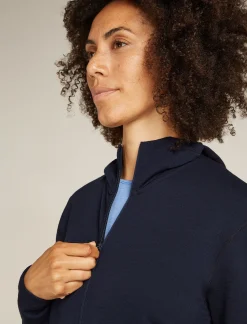 Icebreaker Jumpers & Hoodies^Women's Merino 360 Realfleece™ Elemental Long Sleeve Zip Hoodie MidnightNavy