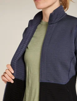 Icebreaker Jumpers & Hoodies^Women's Merino 400 RealFleece™ Descender Long Sleeve Zip Jacket Graphite/Black