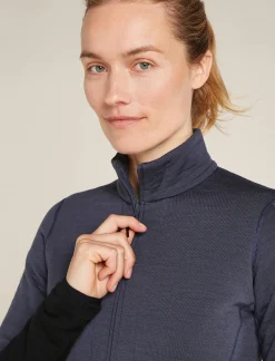 Icebreaker Jumpers & Hoodies^Women's Merino 400 RealFleece™ Descender Long Sleeve Zip Jacket Graphite/Black