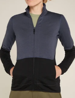 Icebreaker Jumpers & Hoodies^Women's Merino 400 RealFleece™ Descender Long Sleeve Zip Jacket Graphite/Black