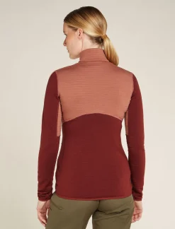 Icebreaker Jumpers & Hoodies^Women's Merino 400 RealFleece™ Descender Long Sleeve Zip Jacket CedarWood/Port
