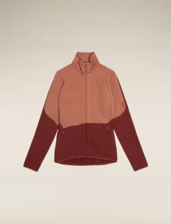 Icebreaker Jumpers & Hoodies^Women's Merino 400 RealFleece™ Descender Long Sleeve Zip Jacket CedarWood/Port